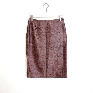Chris Benz Mauve Silk Side Slit Pencil Skirt size 4